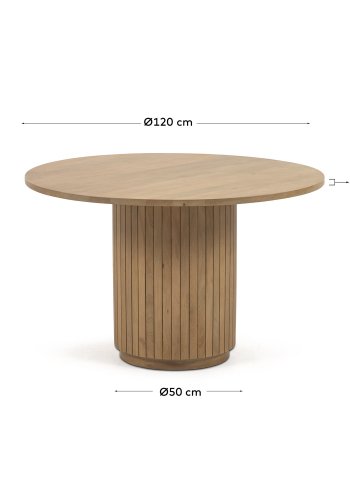 KAVE HOME Licia spisebord, rundt - naturlig mangotre (120)