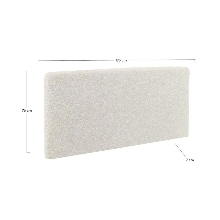 KAVE HOME Lydia sengegavl - hvid shearling stof (178x76)