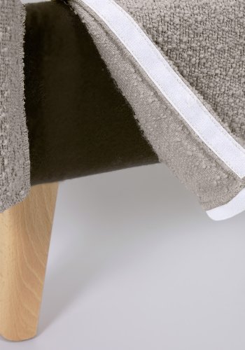 KAVE HOME Lydia sengeramme - gr� shearling stof og natur b�g (160x200)