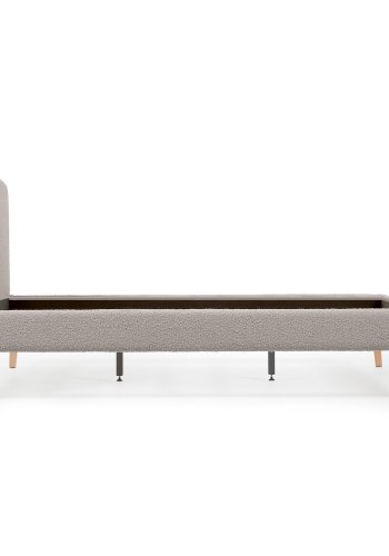 KAVE HOME Lydia sengeramme - gr� shearling stof og natur b�g (160x200)