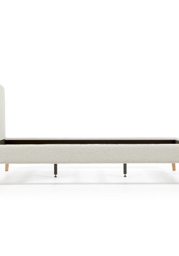 KAVE HOME Lydia sengeramme - hvid shearling stof og natur b�g (160x200)