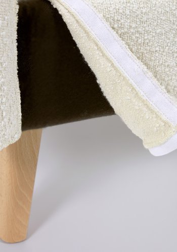 KAVE HOME Lydia sengeramme - hvid shearling stof og natur b�g (160x200)