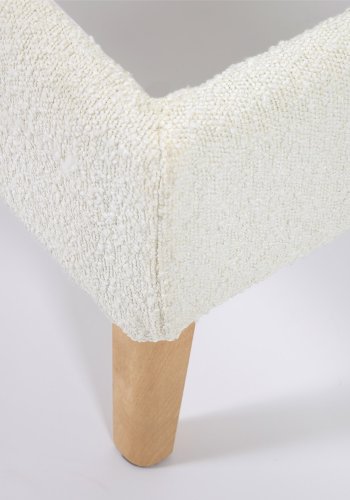 KAVE HOME Lydia sengeramme - hvid shearling stof og natur b�g (160x200)