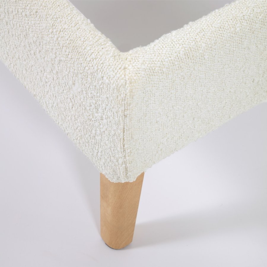 KAVE HOME Lydia sengeramme - hvid shearling stof og natur b�g (160x200)