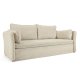 KAVE HOME Tanit sovesofa - beige stoff og naturlig bketre