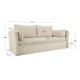 KAVE HOME Tanit sovesofa - beige stoff og naturlig bketre
