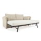 KAVE HOME Tanit sovesofa - beige stoff og naturlig bketre