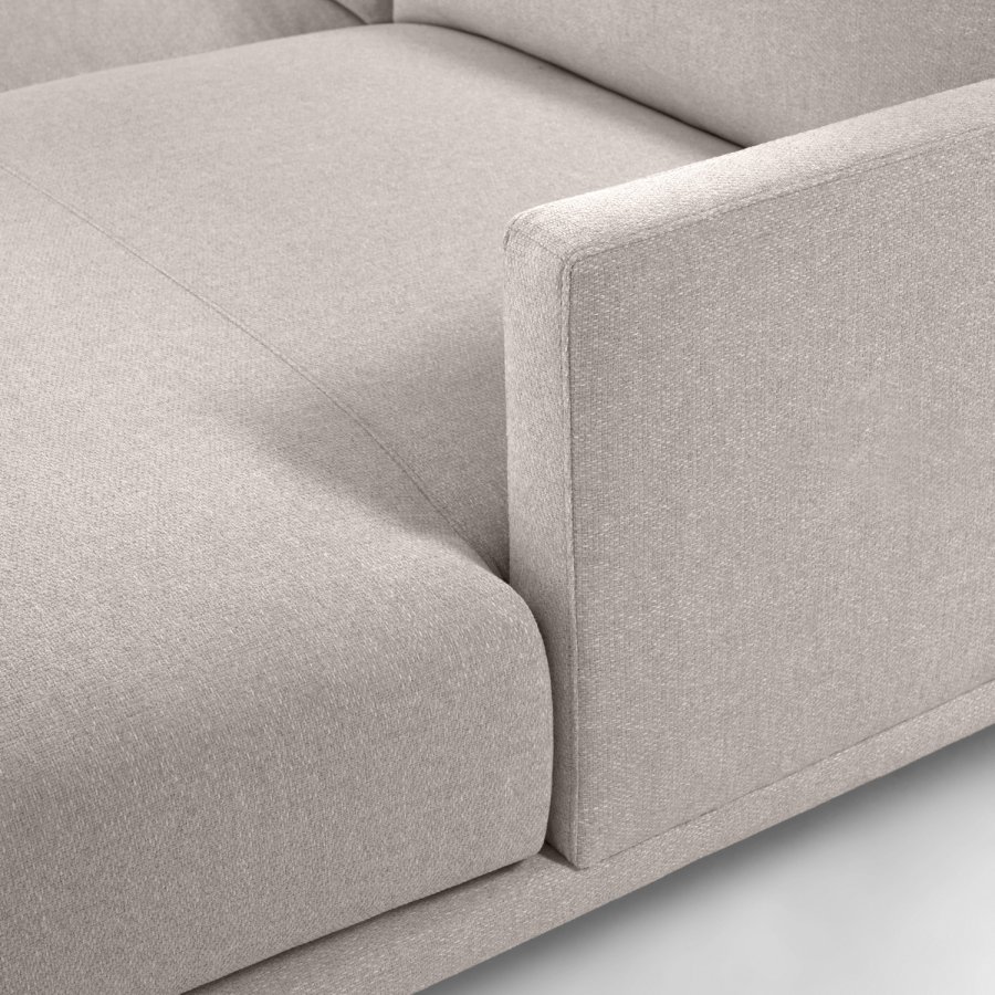 KAVE HOME Galene Soffa, med Vänster Schäslong - Beige tervunna Fibrer och Järn