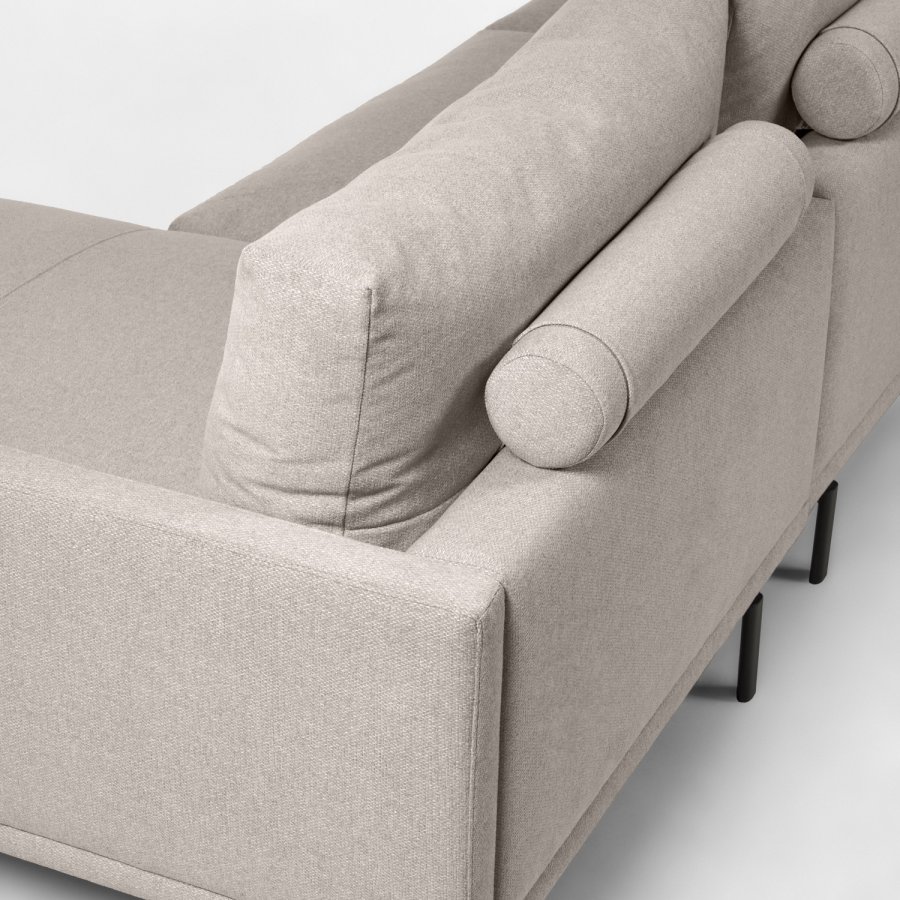 KAVE HOME Galene Soffa, med Vänster Schäslong - Beige tervunna Fibrer och Järn