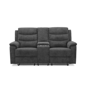 HAGA Lazy 2 pers. sofa, m. recliner - gr stof