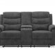 HAGA Lazy 2 pers. sofa, m. recliner - gr stof
