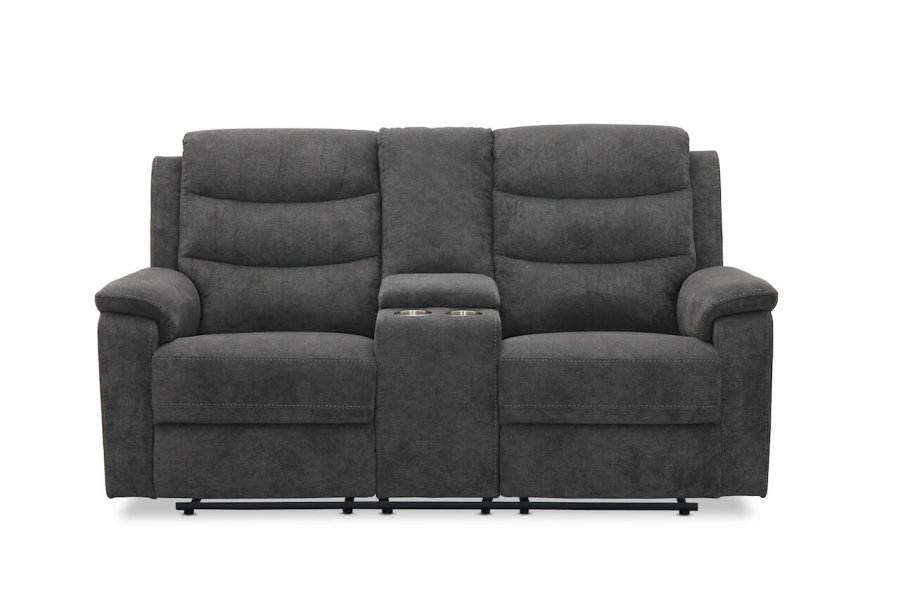 HAGA Lazy 2 pers. sofa, m. recliner - gr stof