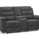 HAGA Lazy 2 pers. sofa, m. recliner - gr stof