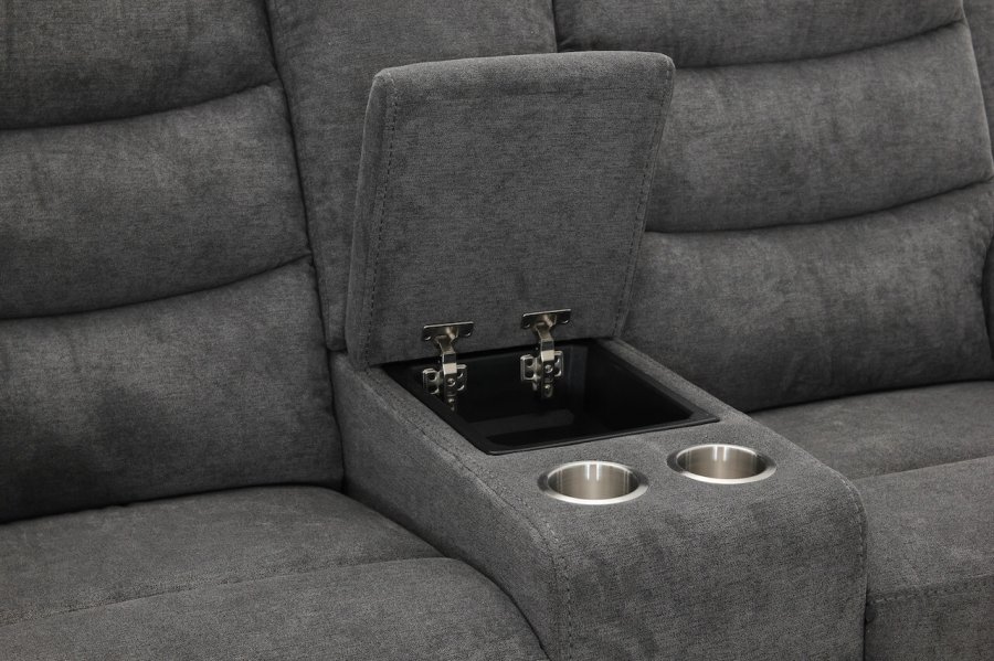 HAGA Lazy 2 pers. sofa, m. recliner - gr stof