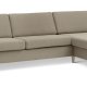 Pan sett 8 3D XL sofa, med sjeselong - antilope beige polyesterstoff og naturlig tre