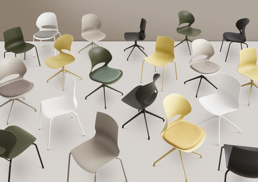 Linea spisebordstol - svart PVC og svart metall