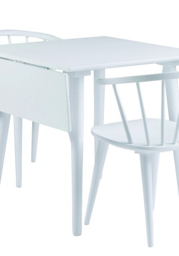 ROWICO Lotta Esstisch - weiß mit Klappe, quadratisch (80x80+25) 