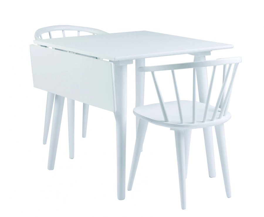 ROWICO Lotta Esstisch - weiß mit Klappe, quadratisch (80x80+25) 