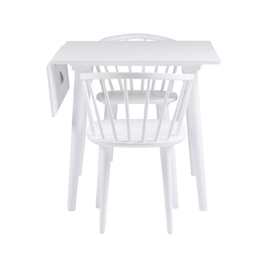 ROWICO Lotta Esstisch - weiß mit Klappe, quadratisch (80x80+25) 