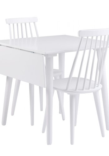 ROWICO Lotta Esstisch - weiß mit Klappe, quadratisch (80x80+25) 