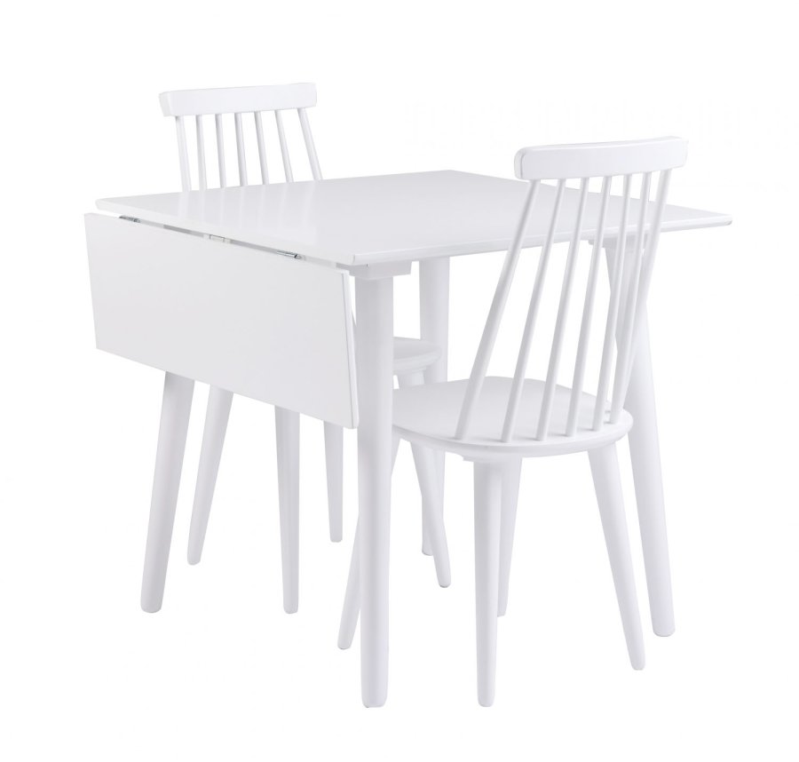 ROWICO Lotta Esstisch - weiß mit Klappe, quadratisch (80x80+25) 