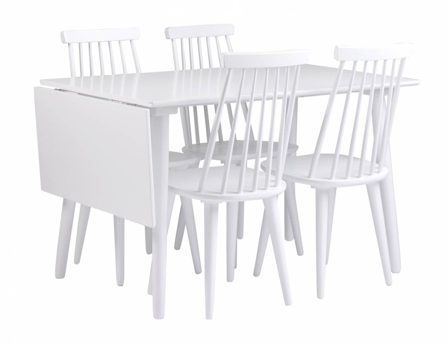ROWICO Lotta spisebord - hvit med klaff (80x120+40) 