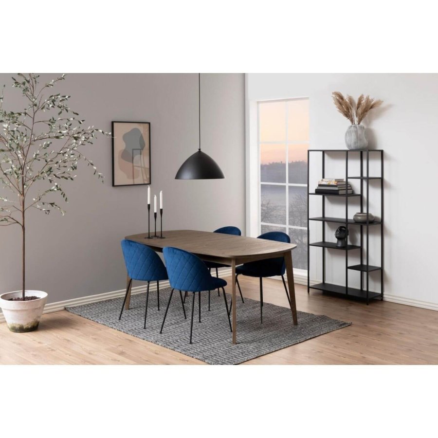 ACT NORDIC Louise Esszimmerstuhl - dunkelblau/schwarzer Stoff/Metall 