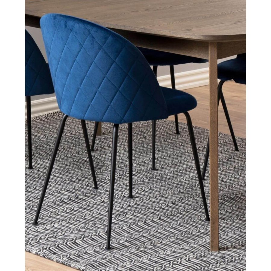 ACT NORDIC Louise Esszimmerstuhl - dunkelblau/schwarzer Stoff/Metall 