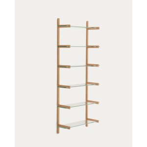 KAVE HOME Sitra modul reol, m. 6 glashylder - natur egetr (90cm)