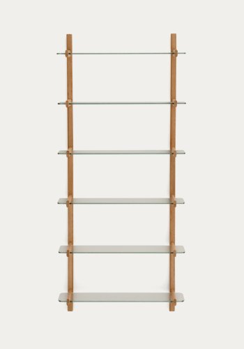 KAVE HOME Sitra modulhylle, 6 glasshyller og FSC Mix Credit heltre eik, 90 cm