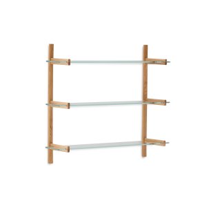 KAVE HOME Sitra modul reol, m. 3 glashylder - natur egetr (110cm)