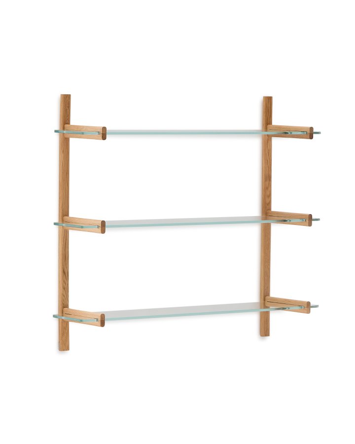 KAVE HOME Sitra modulhylle, 3 glasshyller og FSC Mix Credit heltre eik, 110 cm