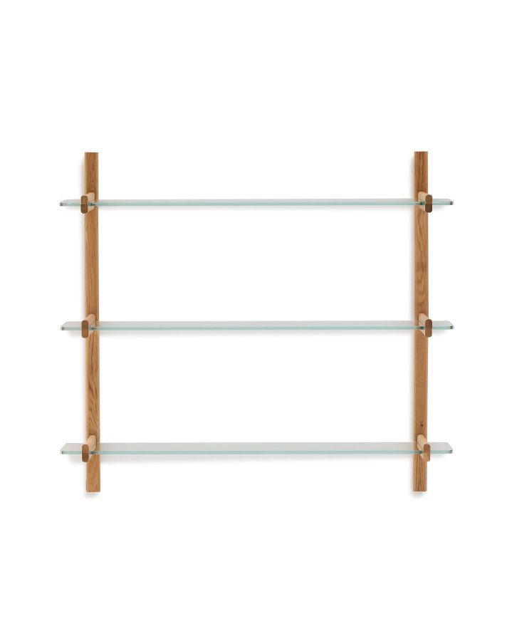 KAVE HOME Sitra modulhylle, 3 glasshyller og FSC Mix Credit heltre eik, 110 cm