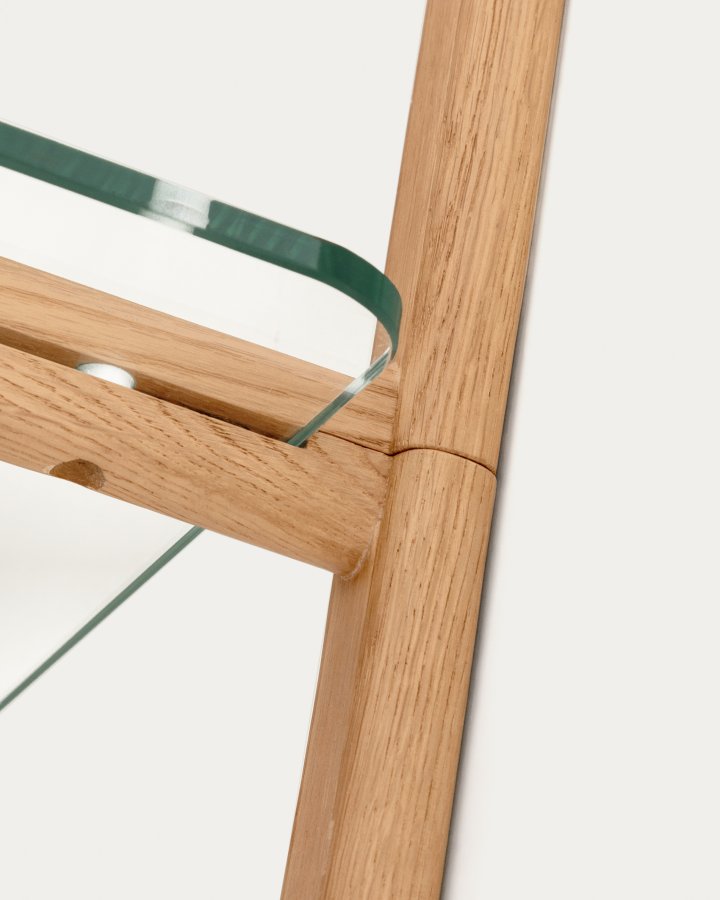 KAVE HOME Sitra modulhylle, 3 glasshyller og FSC Mix Credit heltre eik, 110 cm