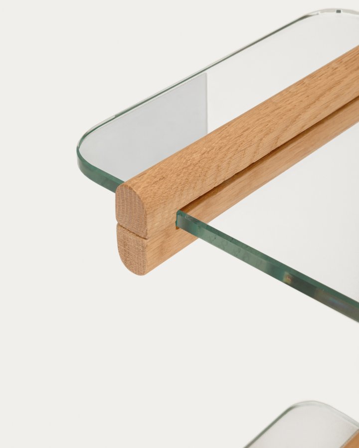  KAVE HOME Sitra modulhylle, 1 glasshylle og FSC Mix Credit heltre eik, 110 cm