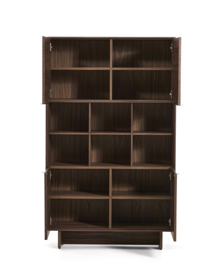 KAVE HOME Norlen h�j sk�nk, m. 4 l�ger og hylder - valn�ddefiner