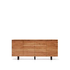 KAVE HOME Uxue sk�nk, m. 4 l�ger og 4 hylder - akacietr� med bleget finish og sort st�l