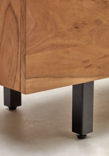 KAVE HOME Uxue h�j sk�nk, m. 4 l�ger og 4 hylder - akacietr� med bleget finish og sort st�l