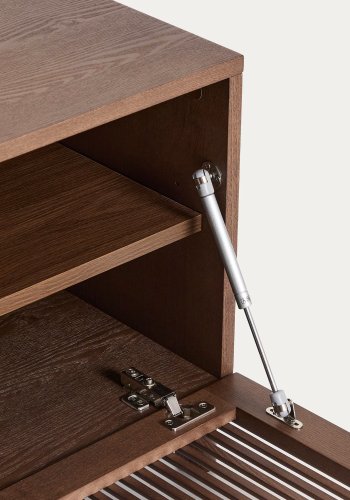 KAVE HOME Beyla TV-bord, m. 2 d�rer og 3 hyller - askefin�r med valn�ttfinish (180x49,5)