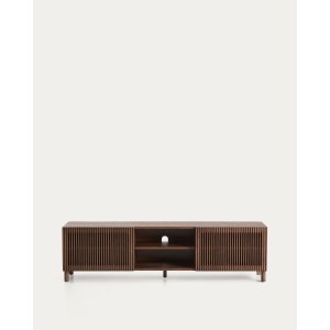 KAVE HOME Beyla TV-bord, m. 2 d�rer og 3 hyller - askefin�r med valn�ttfinish (180x49,5)