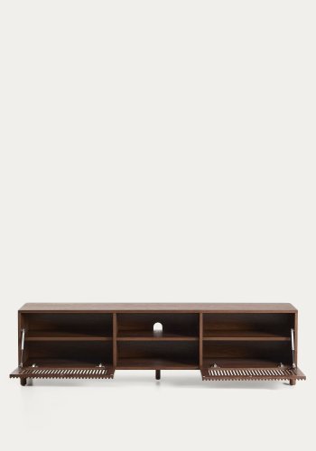 KAVE HOME Beyla TV-bord, m. 2 d�rer og 3 hyller - askefin�r med valn�ttfinish (180x49,5)