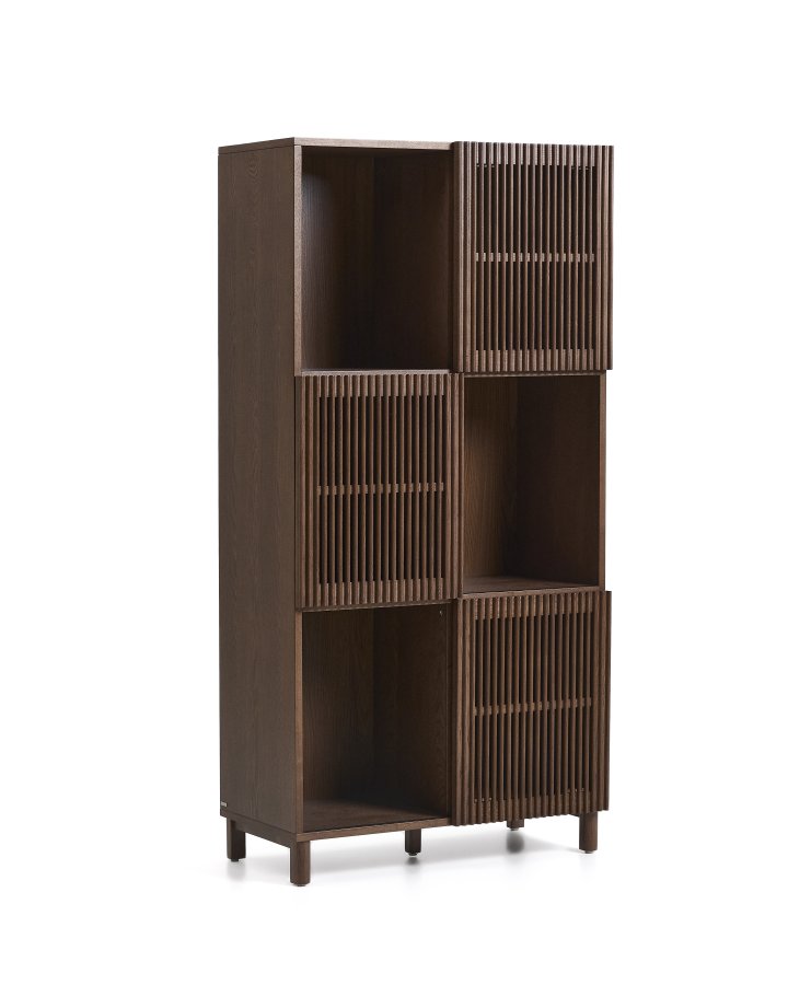 KAVE HOME Beyla sk�nk, m. 3 skydel�ger - valn�ddefarvet asketr�sfiner og asketr�