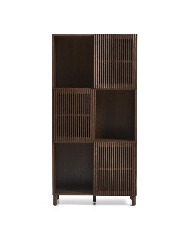 KAVE HOME Beyla sk�nk, m. 3 skydel�ger - valn�ddefarvet asketr�sfiner og asketr�