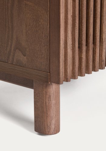 KAVE HOME Beyla sengebord, m. 1 l�ge og 1 hylde - valn�ddefarvet asketr�sfiner og asketr� (53x62,5)