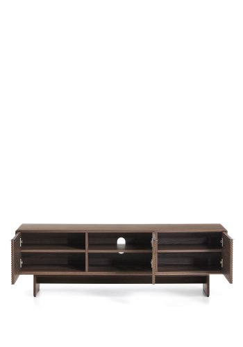 KAVE HOME Norlen TV-bord, m. 3 l�ger og 3 hylder  - brun valn�ddefiner (150x40)