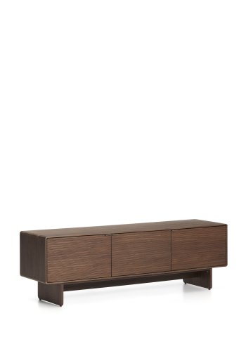 KAVE HOME Norlen TV-bord, m. 3 l�ger og 3 hylder  - brun valn�ddefiner (150x40)