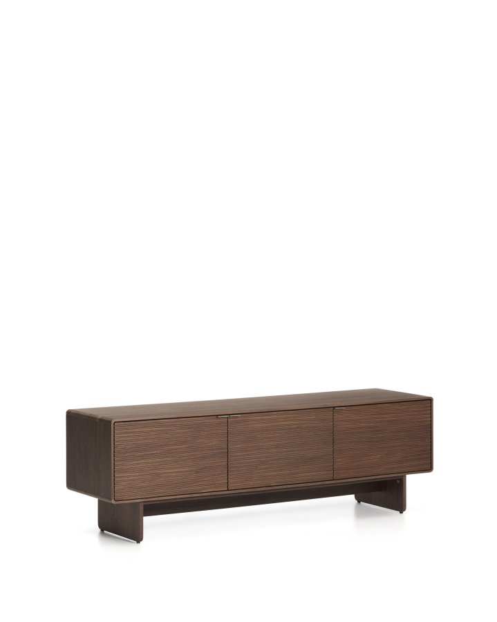 KAVE HOME Norlen TV-bord, m. 3 l�ger og 3 hylder  - brun valn�ddefiner (150x40)