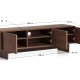 KAVE HOME Norlen TV-bord, m. 3 l�ger og 3 hylder  - brun valn�ddefiner (150x40)