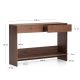 KAVE HOME Norlen konsolbord, m. 1 hylde og 2 skuffer - brun valn�ddefiner (120x81)