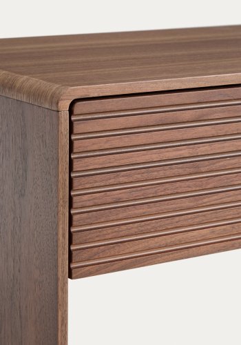 KAVE HOME Norlen konsolbord, m. 1 hylde og 2 skuffer - brun valn�ddefiner (120x81)